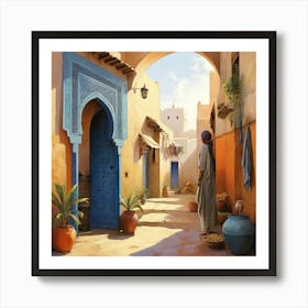 Alleyway In Morocco art print Art Print