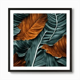 Abstract Tropical Leaves Art Print