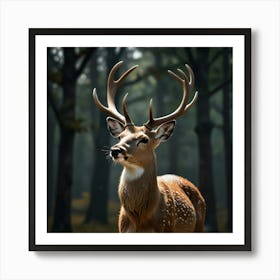 Deer In The Forest 19 Art Print