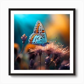 Butterfly On A Flower 1 Art Print