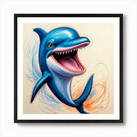 Dolphin Drawing 5 Art Print