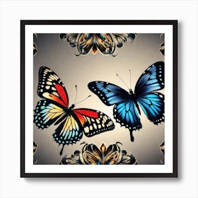 Butterfly In A Frame Art Print