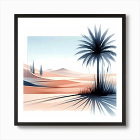 Palm Tree In The Desert Art Print