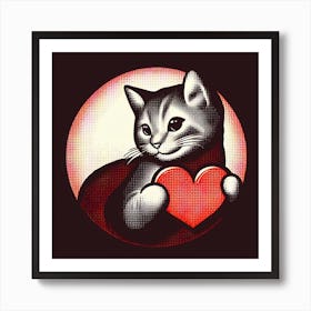 Valentine'S Day Cat 3 Art Print