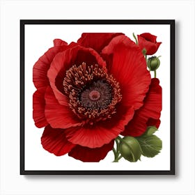 Red Poppy Flower Art Print