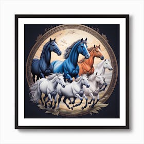 Vintage Horses Print Art Print