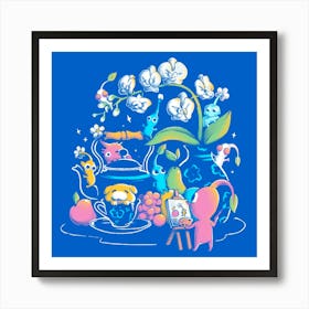 Tiny Artists - Geek Cute Video Game Plants Painting Gift Art Print