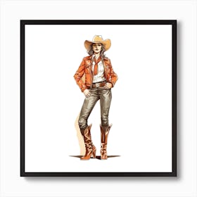 Full Body Cowgirl 8 Art Print