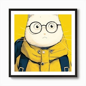 Cat With Glasses Art Print