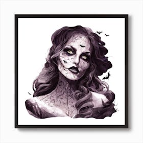 Skeleton Girl Art Print