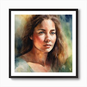 Calm Woman Portrait Art Print(3) Art Print