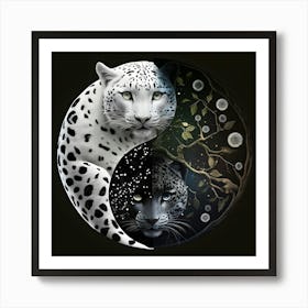 Yin Yang Leopard Art Print