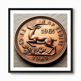 An Old South African Coin Art Print