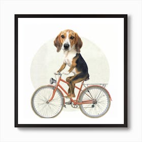 Beagle On A Bike Art Print
