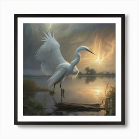 Egret Art Print