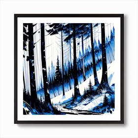 Winter In The Woods Art Print