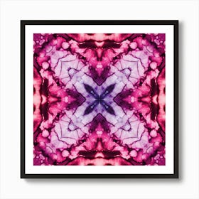 Pink Watercolor Flower Pattern From Bubbles 3 Art Print