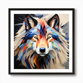 Abstract modernist Wolf Art Print