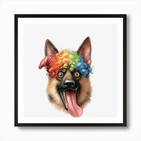 Clown German Shepherd Art Print