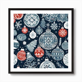 Christmas Ornaments 4 Art Print