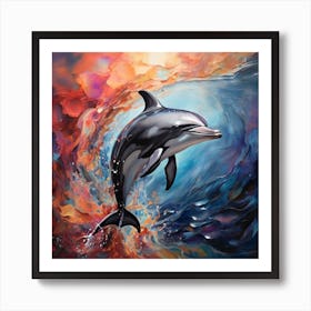 Dolphin In The Ocean Art Print