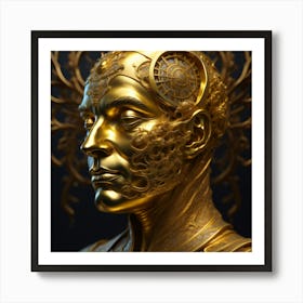 Golden Head Of A Man Art Print