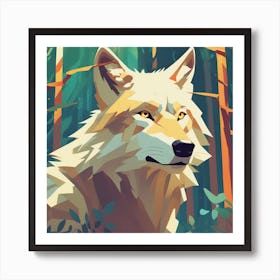 Wolf In The Woods 38 Art Print