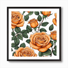 Orange Roses 5 Art Print