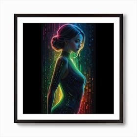 Neon Girl Art Print