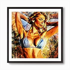 Beautiful Woman In Bikini Art Print