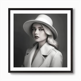 Portrait Of A Woman In A Hat 3 Art Print