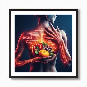 Woman Holding Fruits And Vegetables Art Print