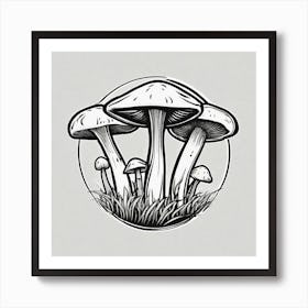 Mushroom In The Grass Art Print