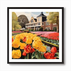 Tulips In The Garden 5 Art Print