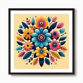 Mexican Floral Design Art Print