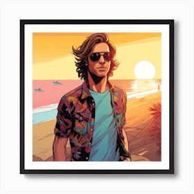 Beach Guy Art Print