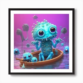 Monsters In A Boat Art Print