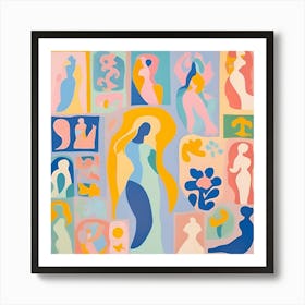 Goddess Aphrodite Matisse Inspired Cutout Art Print