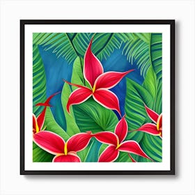 Tropical Flowers Four Art Print