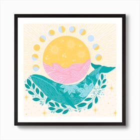Mystic Whale Square Art Print