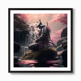 Myeera Photo Of A Samurai Meditating With A Sword That Looks Li 638f3f3d 6ca3 4e79 8cbf 40018d40720f Art Print