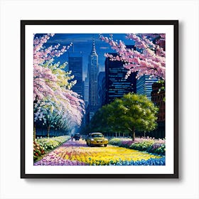 Future City Blossoms Art Print