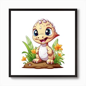 Cute Baby Dinosaur wall art Art Print