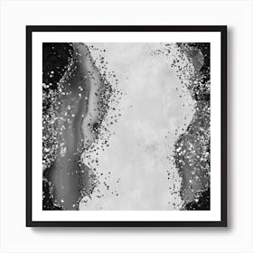 Black Glitter Agate Texture 01 Art Print