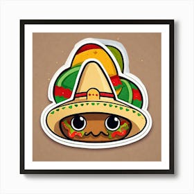 Mexican Hat Sticker Art Print
