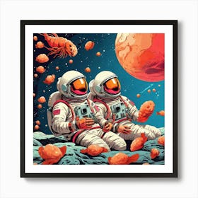 Astronauts In Space 1 Art Print