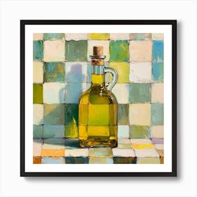 Olive Oil Pastel Checkerboard Background 3 Art Print