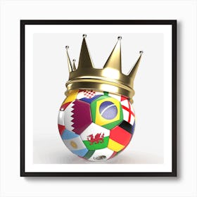 Soccer Ball With A Crown Art Print