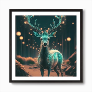 Galaxy Deer Art Print by arkart - Fy