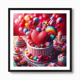 Valentine'S Day Cake 1 Art Print